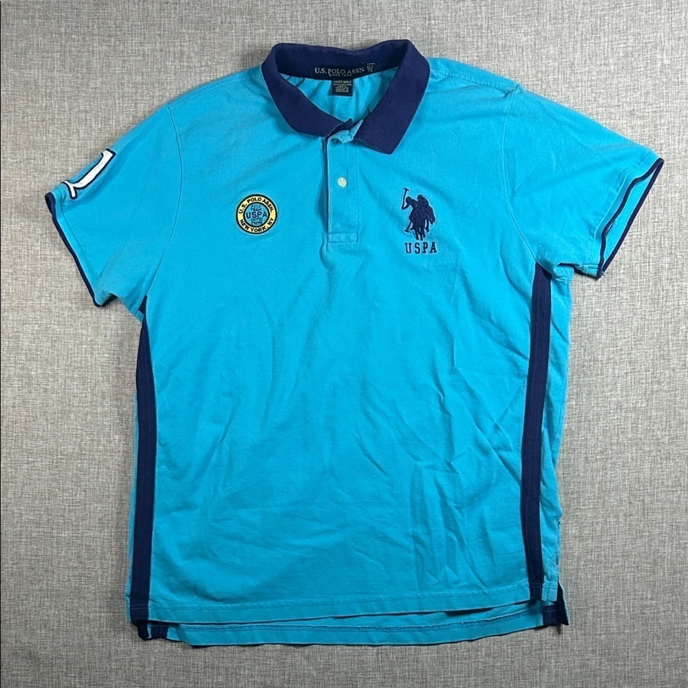 U.S. Polo Assn. Turquoise Polo with Navy Accents